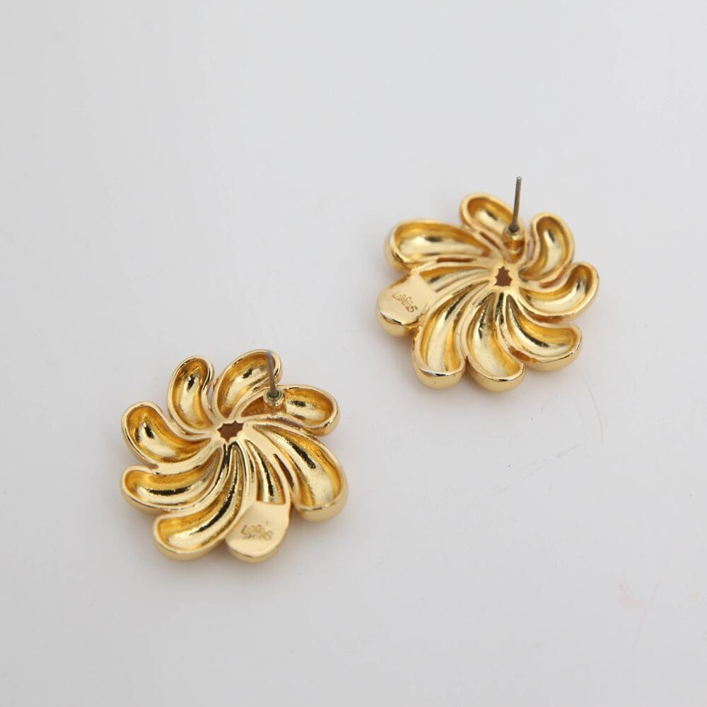 Lele Sadoughi Pinwheel 14K Gold-Plated Button Earrings - Picture 6 of 6